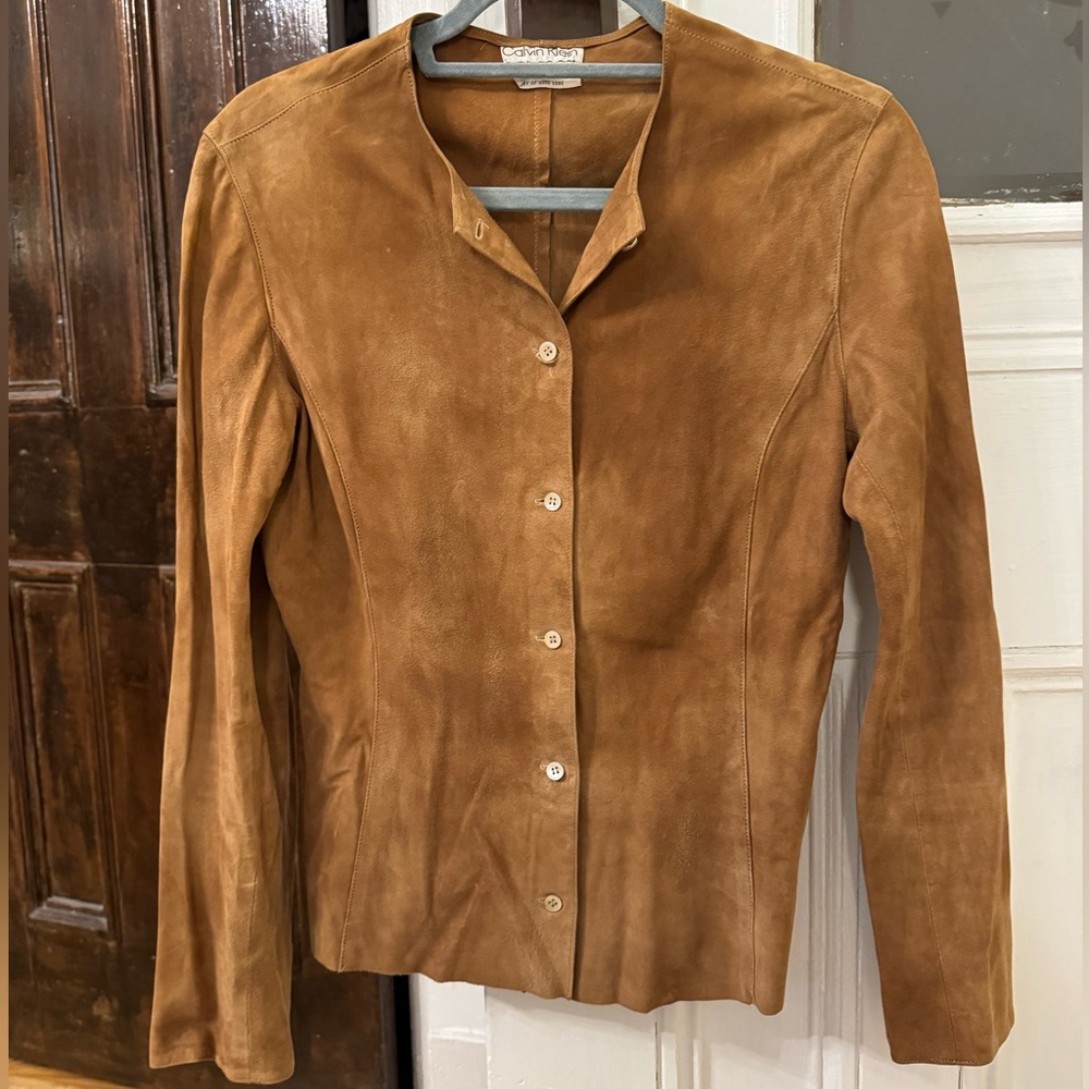 Calvin Klein vintage suede button up shirt